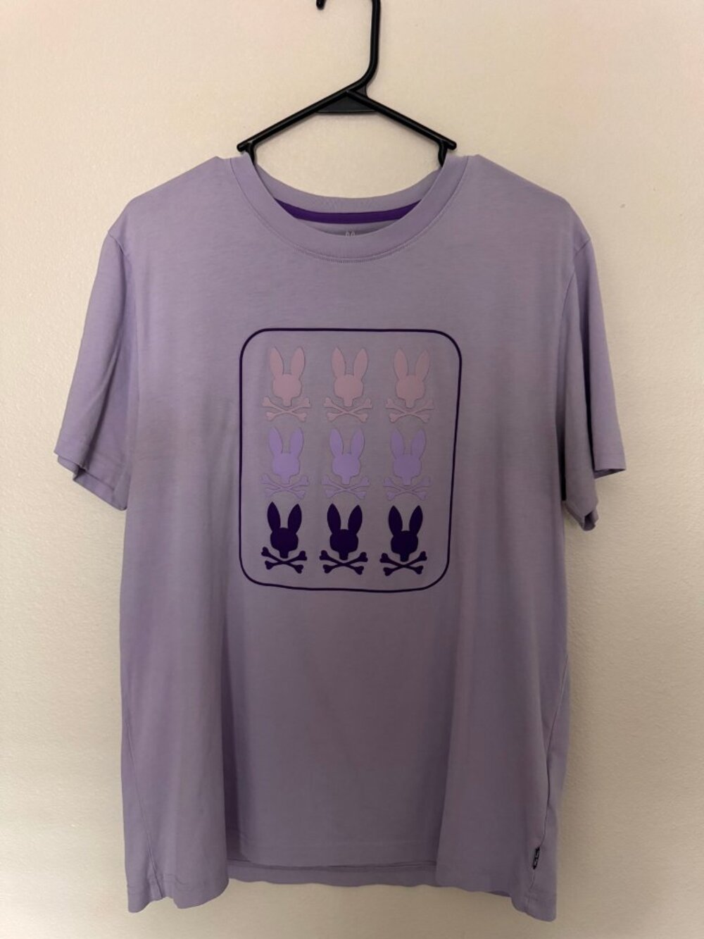 Psycho Bunny T-Shirt Mens 5 Lavender Bunny Graphic Tee